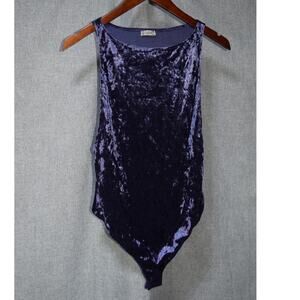 Intimately Free People Purple Crushed Velvet Bodysuit Women’s Small
